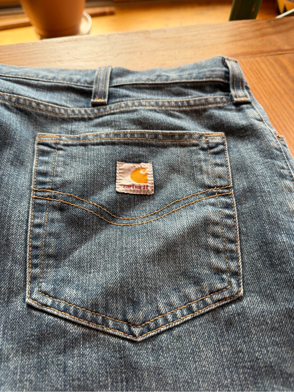 Carhartt Men's Light Blue Relaxed Fit Work Jeans